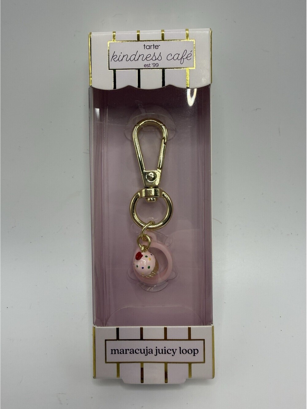 Key Chain Maracuja Juicy Loop Charm For Tarte Lip Plump Cupcake - NEW